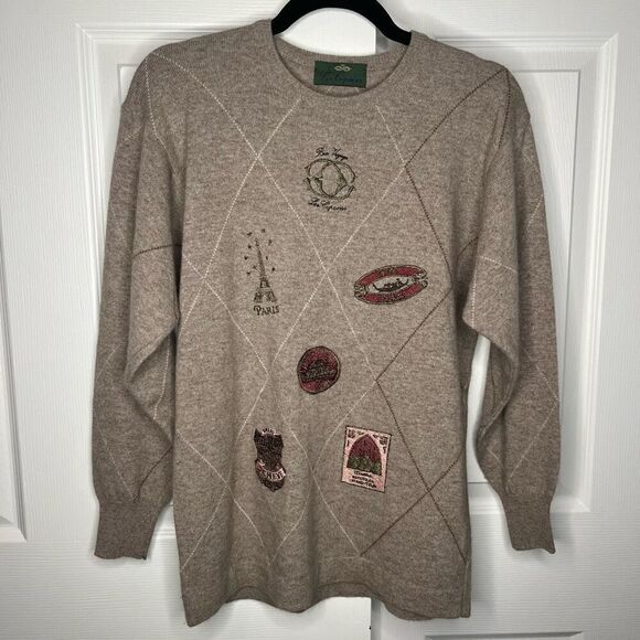 Les Copains Vintage Italian Wool Blend Crew Neck Sweater Women’s Medium - Picture 1 of 14